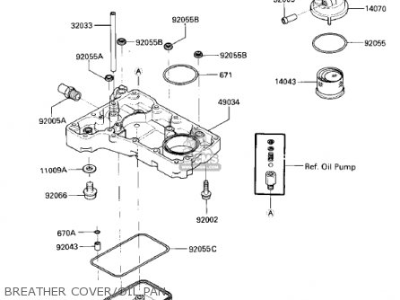 BREATHER COVER/OIL PAN - ZX750E2 GPZ750 TURBO 1985 USA CALIFORNIA CANADA