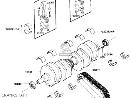 CRANKSHAFT - ZX750E2 GPZ750 TURBO 1985 USA CALIFORNIA CANADA