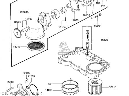 OIL PUMP/OIL FILTER - ZX750E2 GPZ750 TURBO 1985 USA CALIFORNIA CANADA