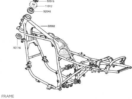 FRAME - ZX750E2 GPZ750 TURBO 1985 USA CALIFORNIA CANADA