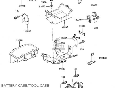 BATTERY CASE/TOOL CASE - ZX750E2 GPZ750 TURBO 1985 USA CALIFORNIA CANADA