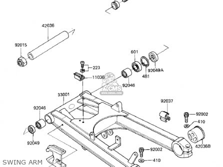 SWING ARM - ZX750E2 GPZ750 TURBO 1985 USA CALIFORNIA CANADA
