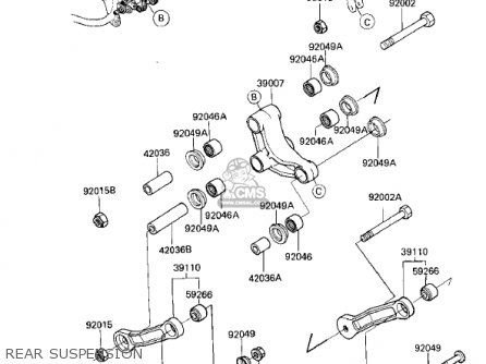 REAR SUSPENSION - ZX750E2 GPZ750 TURBO 1985 USA CALIFORNIA CANADA