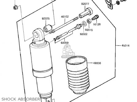 SHOCK ABSORBER - ZX750E2 GPZ750 TURBO 1985 USA CALIFORNIA CANADA