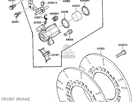 FRONT BRAKE - ZX750E2 GPZ750 TURBO 1985 USA CALIFORNIA CANADA