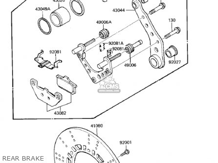 REAR BRAKE - ZX750E2 GPZ750 TURBO 1985 USA CALIFORNIA CANADA