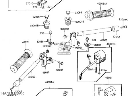 HANDLEBAR - ZX750E2 GPZ750 TURBO 1985 USA CALIFORNIA CANADA