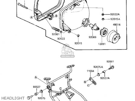 HEADLIGHT - ZX750E2 GPZ750 TURBO 1985 USA CALIFORNIA CANADA