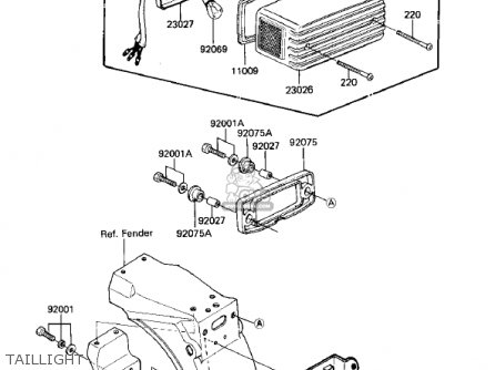 TAILLIGHT - ZX750E2 GPZ750 TURBO 1985 USA CALIFORNIA CANADA