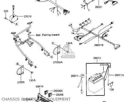 CHASSIS ELECTRICAL EQUIPMENT - ZX750E2 GPZ750 TURBO 1985 USA CALIFORNIA CANADA