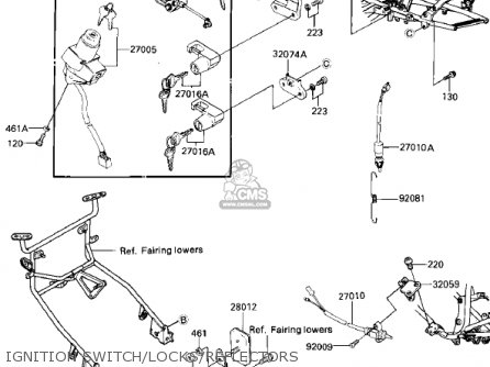 IGNITION SWITCH/LOCKS/REFLECTORS - ZX750E2 GPZ750 TURBO 1985 USA CALIFORNIA CANADA