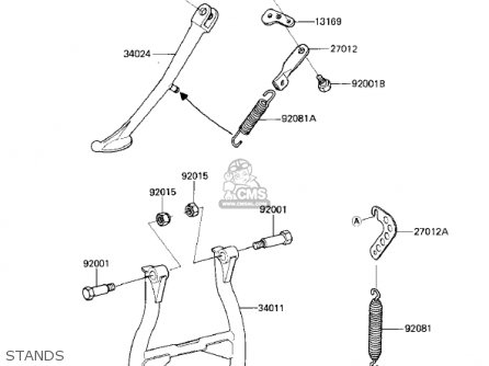 STANDS - ZX750E2 GPZ750 TURBO 1985 USA CALIFORNIA CANADA
