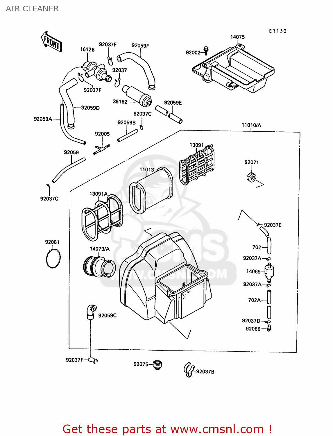 AIR CLEANER ZX750F1 GPX750R 1987 EUROPE FR UK AR FG GR IT NR SD SP ST