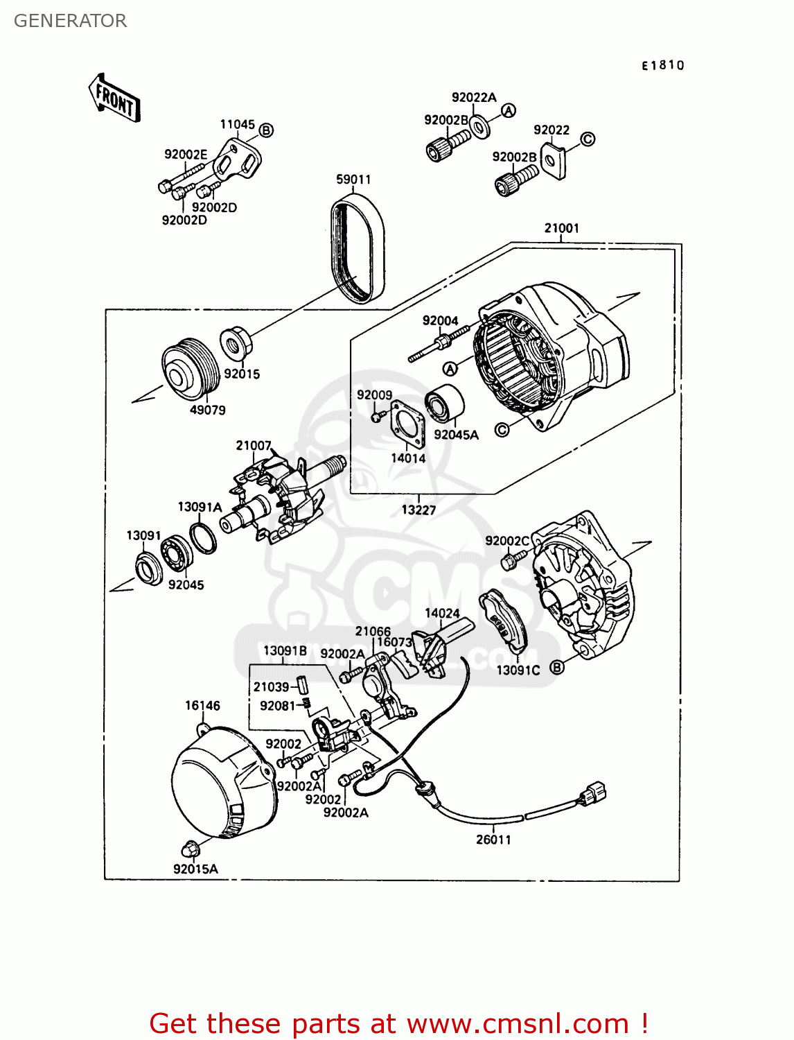 GENERATOR ZX750F1 GPX750R 1987 EUROPE FR UK AR FG GR IT NR SD SP ST