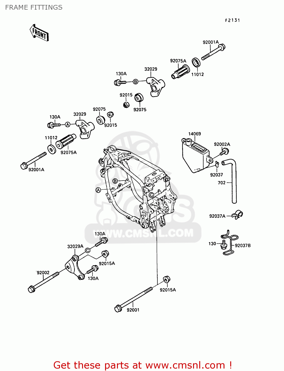 FRAME FITTINGS ZX750F1 GPX750R 1987 EUROPE FR UK AR FG GR IT NR SD SP ST