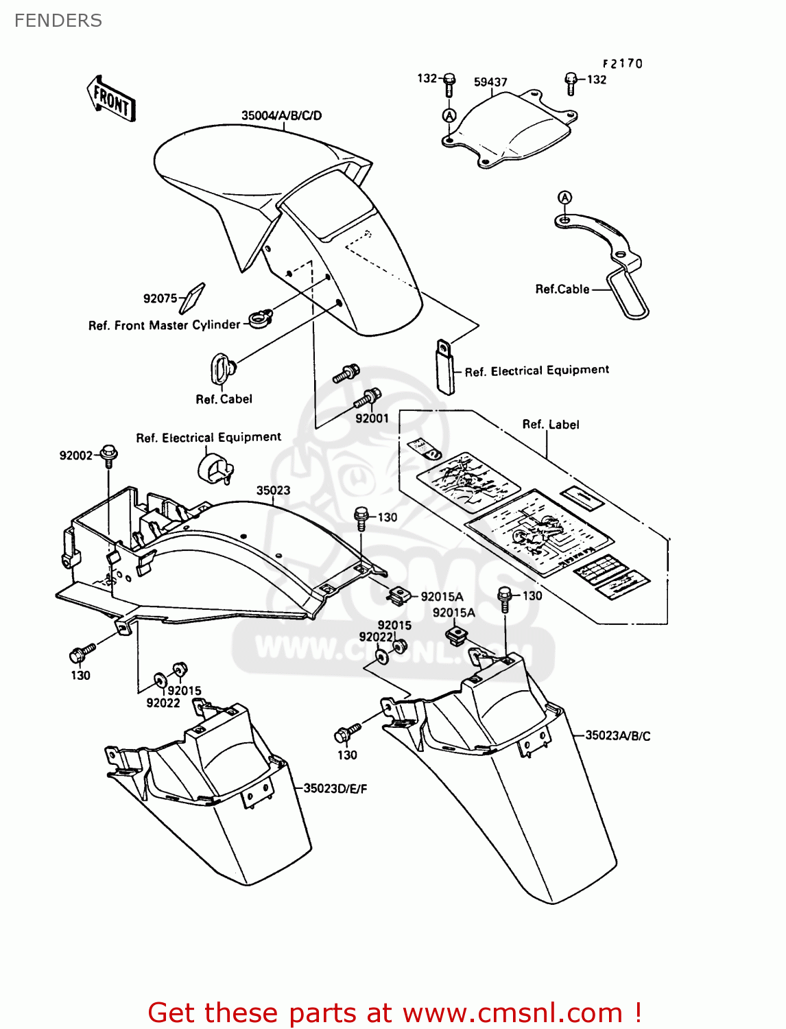 FENDERS ZX750F1 GPX750R 1987 EUROPE FR UK AR FG GR IT NR SD SP ST