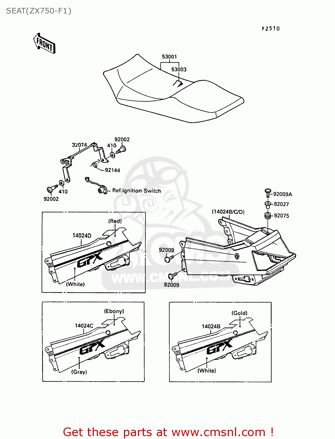 SEAT(ZX750-F1) ZX750F1 GPX750R 1987 EUROPE FR UK AR FG GR IT NR SD SP ST