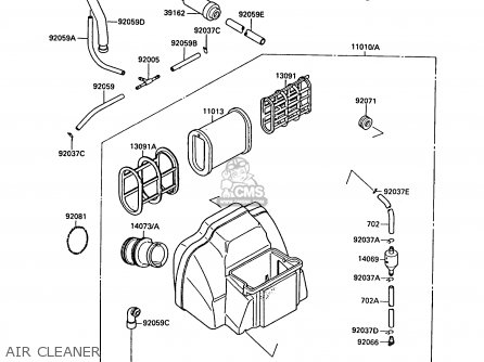 AIR CLEANER - ZX750F1 GPX750R 1987 EUROPE FR UK AR FG GR IT NR SD SP ST