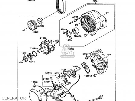 GENERATOR - ZX750F1 GPX750R 1987 EUROPE FR UK AR FG GR IT NR SD SP ST