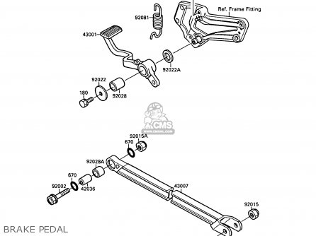 BRAKE PEDAL - ZX750F1 GPX750R 1987 EUROPE FR UK AR FG GR IT NR SD SP ST