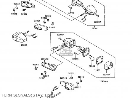 TURN SIGNALS(STAY TYPE) - ZX750F1 GPX750R 1987 EUROPE FR UK AR FG GR IT NR SD SP ST