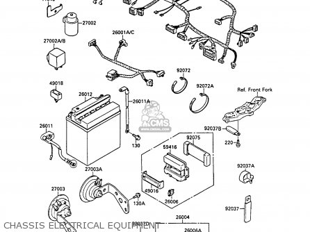 CHASSIS ELECTRICAL EQUIPMENT - ZX750F1 GPX750R 1987 EUROPE FR UK AR FG GR IT NR SD SP ST