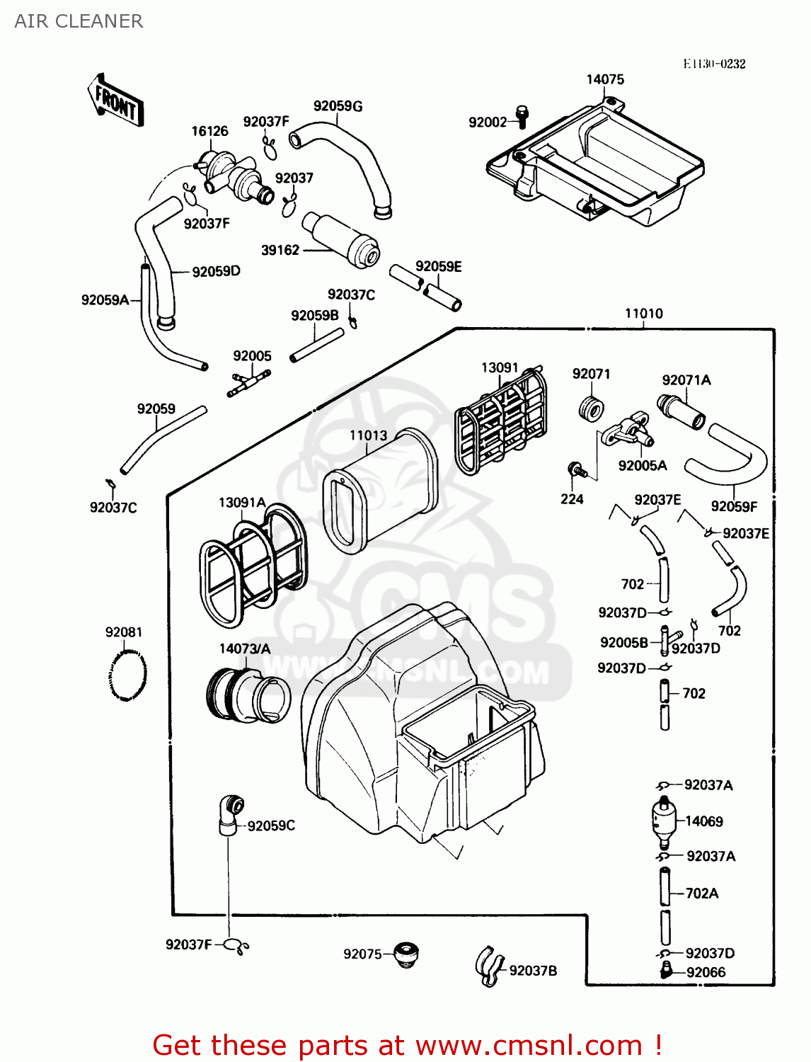 AIR CLEANER ZX750F1 NINJA 750R 1987 USA CALIFORNIA CANADA
