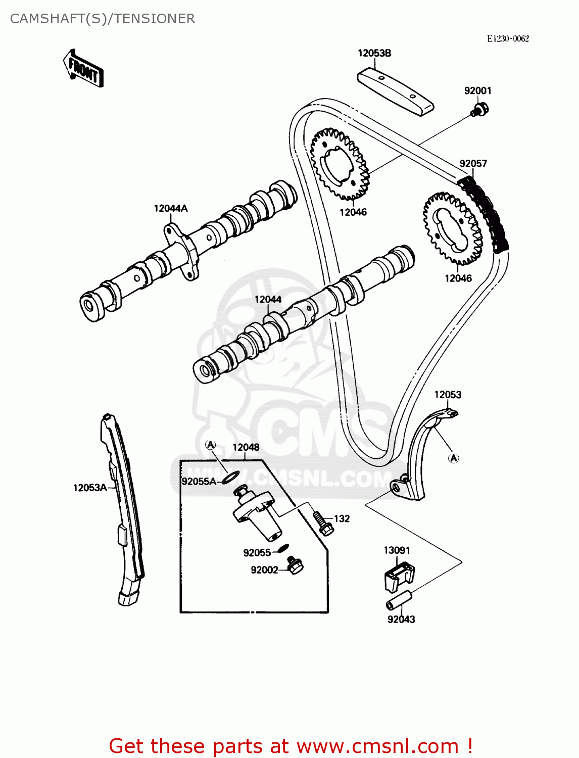 CAMSHAFT(S)/TENSIONER ZX750F1 NINJA 750R 1987 USA CALIFORNIA CANADA
