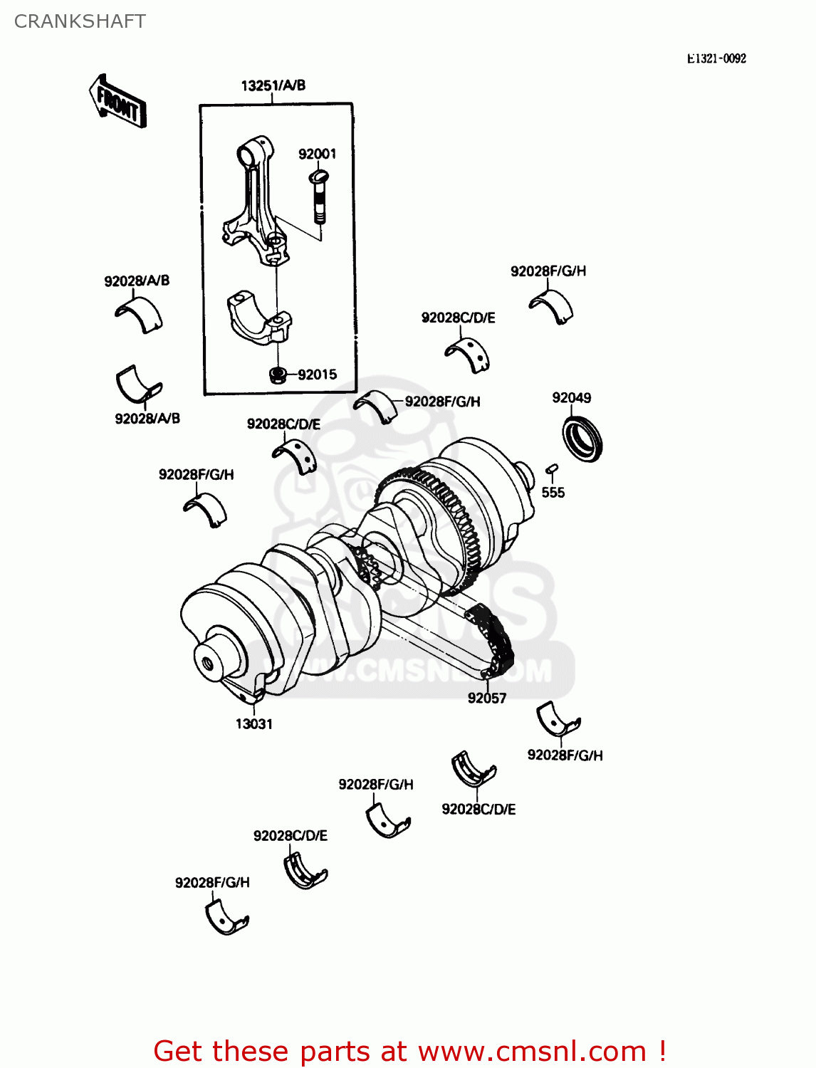 CRANKSHAFT ZX750F1 NINJA 750R 1987 USA CALIFORNIA CANADA