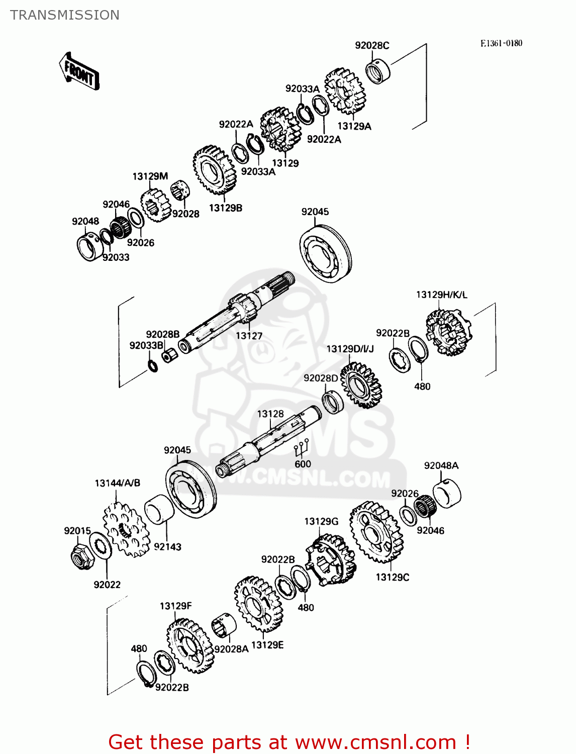 TRANSMISSION ZX750F1 NINJA 750R 1987 USA CALIFORNIA CANADA