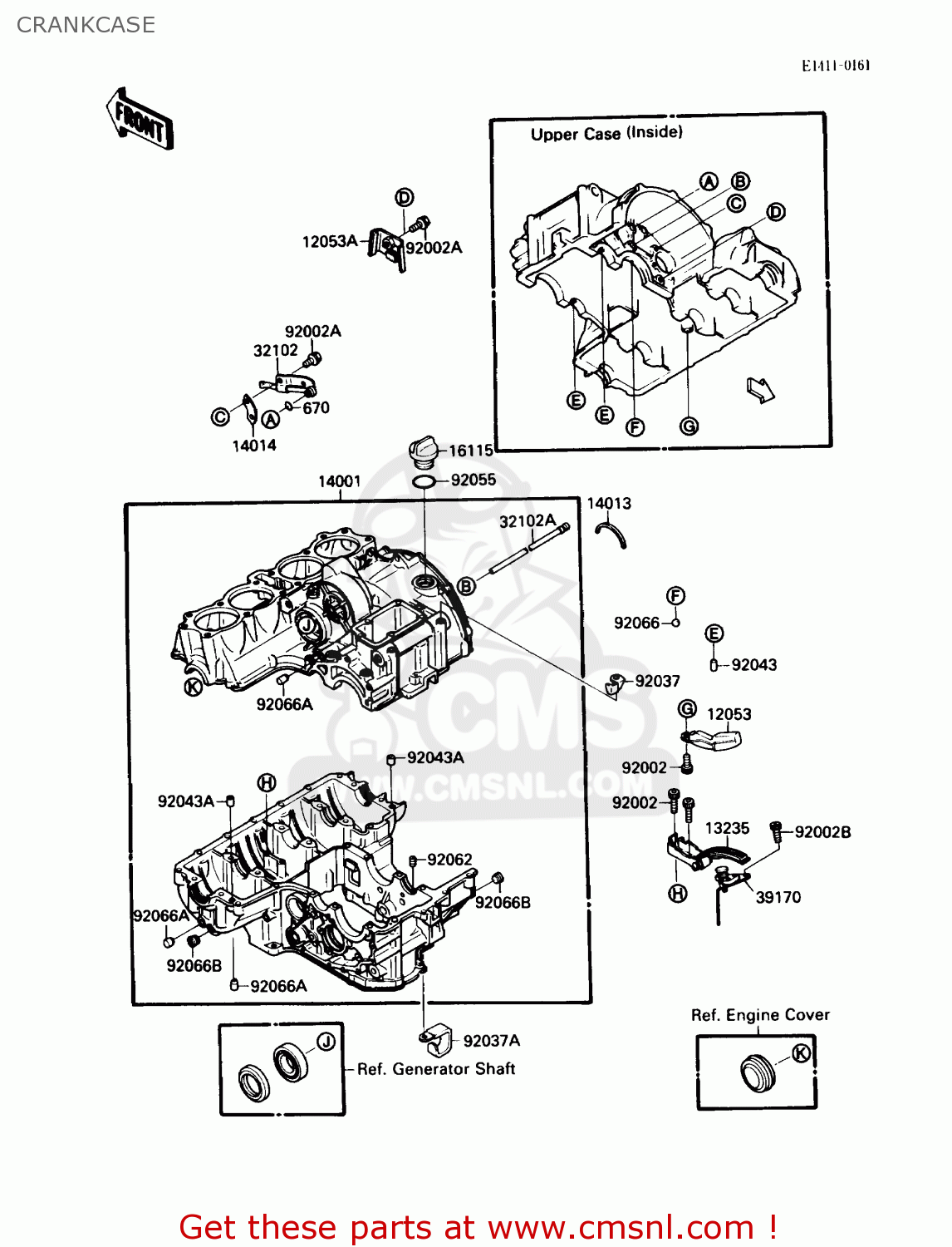 CRANKCASE ZX750F1 NINJA 750R 1987 USA CALIFORNIA CANADA