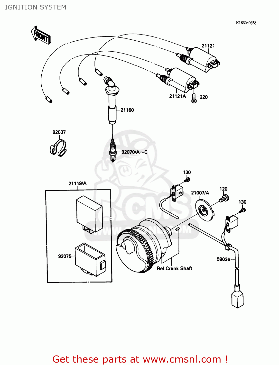 IGNITION SYSTEM ZX750F1 NINJA 750R 1987 USA CALIFORNIA CANADA