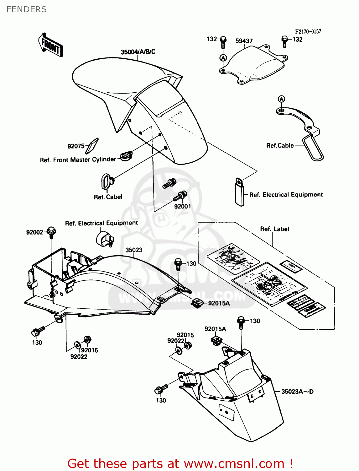 FENDERS ZX750F1 NINJA 750R 1987 USA CALIFORNIA CANADA