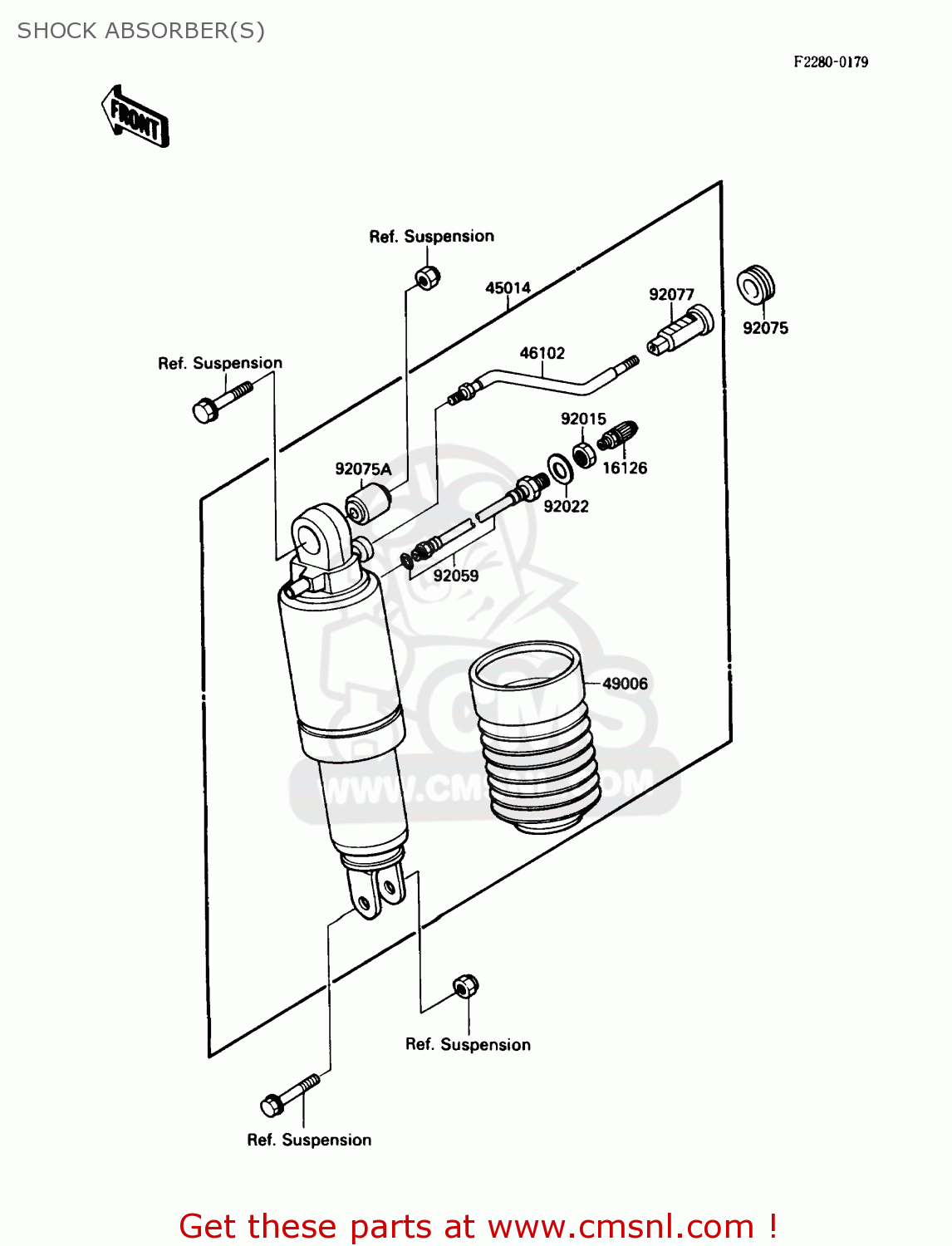 SHOCK ABSORBER(S) ZX750F1 NINJA 750R 1987 USA CALIFORNIA CANADA