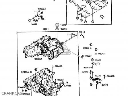 CRANKCASE - ZX750F1 NINJA 750R 1987 USA CALIFORNIA CANADA