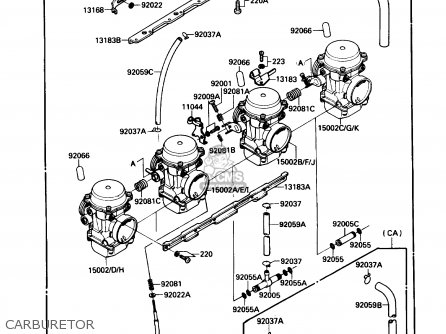 CARBURETOR - ZX750F1 NINJA 750R 1987 USA CALIFORNIA CANADA