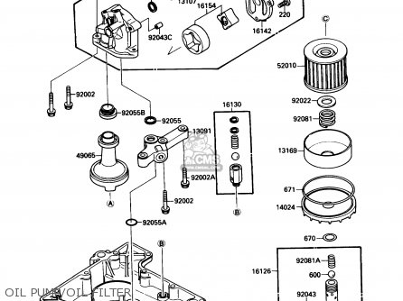 OIL PUMP/OIL FILTER - ZX750F1 NINJA 750R 1987 USA CALIFORNIA CANADA