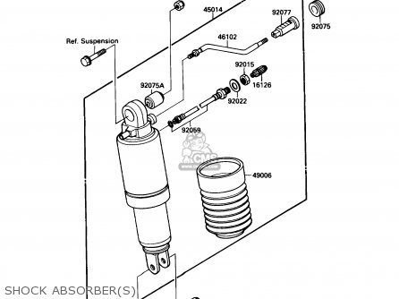 SHOCK ABSORBER(S) - ZX750F1 NINJA 750R 1987 USA CALIFORNIA CANADA