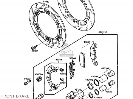 FRONT BRAKE - ZX750F1 NINJA 750R 1987 USA CALIFORNIA CANADA