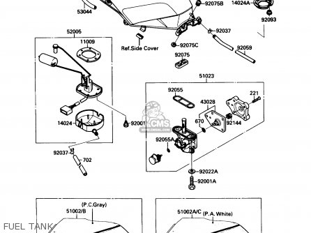 FUEL TANK - ZX750F1 NINJA 750R 1987 USA CALIFORNIA CANADA