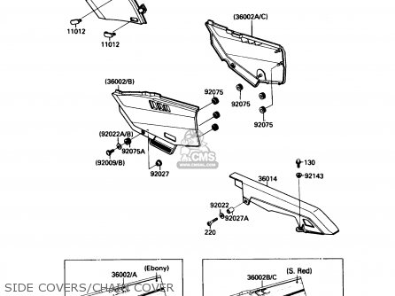 SIDE COVERS/CHAIN COVER - ZX750F1 NINJA 750R 1987 USA CALIFORNIA CANADA