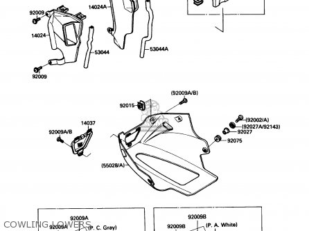 COWLING LOWERS - ZX750F1 NINJA 750R 1987 USA CALIFORNIA CANADA