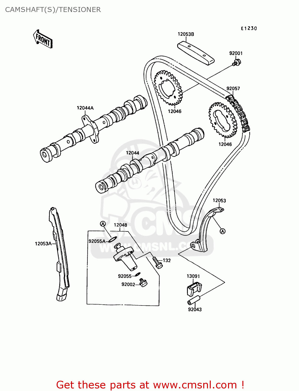 CAMSHAFT(S)/TENSIONER ZX750F2 GPX750R 1988 EUROPE FR UK AR FG GR IT NR SD SP ST