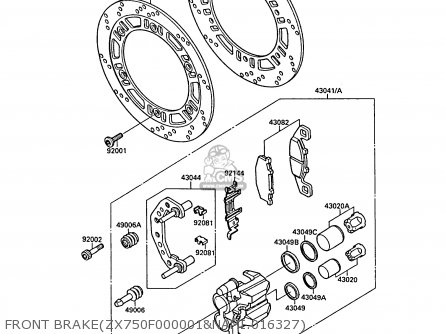 FRONT BRAKE(ZX750F000001&NAMI.016327) - ZX750F2 GPX750R 1988 EUROPE FR UK AR FG GR IT NR SD SP ST