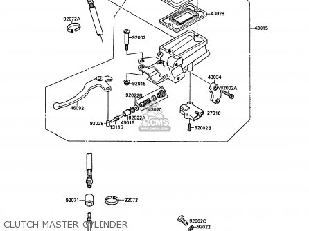 CLUTCH MASTER CYLINDER - ZX750F2 GPX750R 1988 EUROPE FR UK AR FG GR IT NR SD SP ST