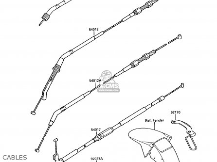 CABLES - ZX750F2 GPX750R 1988 EUROPE FR UK AR FG GR IT NR SD SP ST
