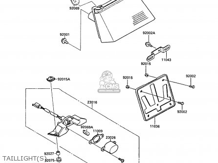 TAILLIGHT(S) - ZX750F2 GPX750R 1988 EUROPE FR UK AR FG GR IT NR SD SP ST