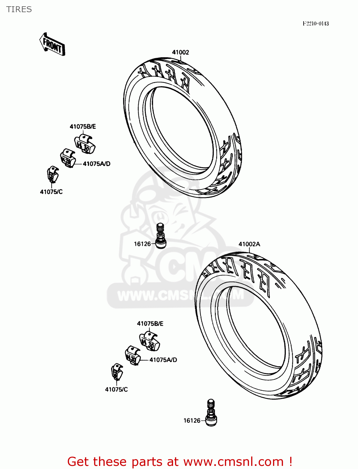 TIRES ZX750F2 NINJA 750R 1988 USA CALIFORNIA CANADA