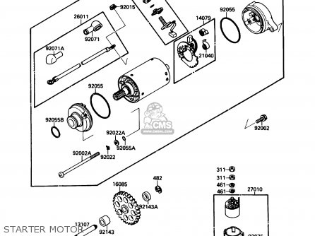 STARTER MOTOR - ZX750F2 NINJA 750R 1988 USA CALIFORNIA CANADA