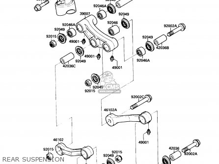 REAR SUSPENSION - ZX750F2 NINJA 750R 1988 USA CALIFORNIA CANADA